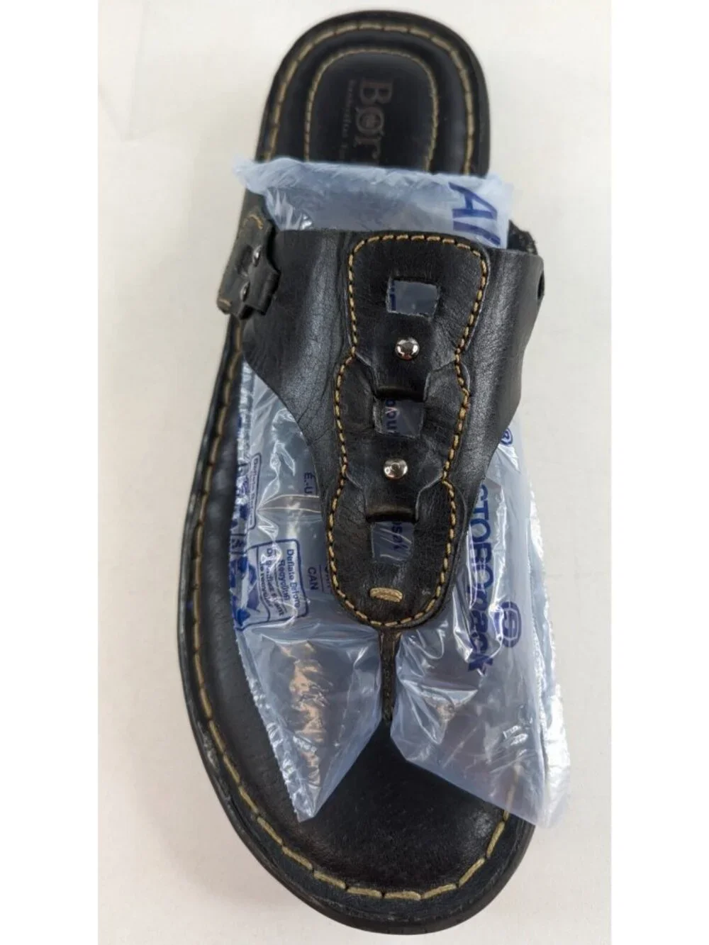 Born Sandal Women’s Size 10 Black Leather Flip Flops Thong Comfort Beachy - Picture 5 of 10